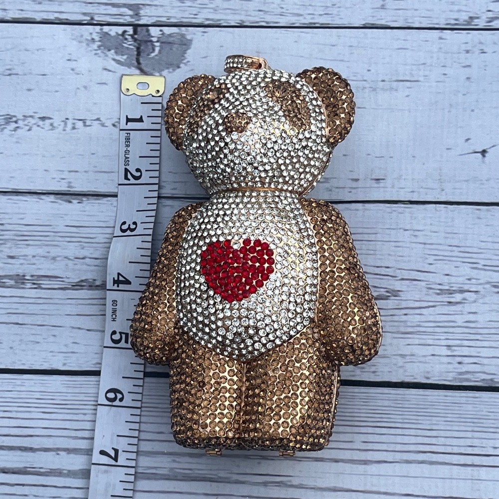 Panda Teddy Bear NEW Rhinestone Crystal Clutch Bag Purse Minaudiere Whimsy Bling - Picture 13 of 15